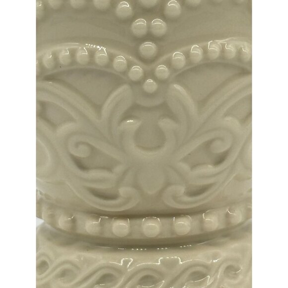 Vintage Lenox Fine Porcelain Beaded Votive Candle Holders Set of Three Gold Rims - Picture 12 of 14